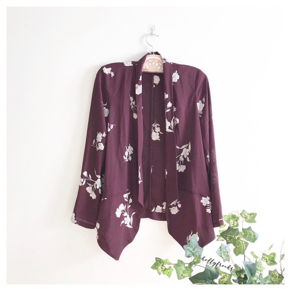 ASTR The Label ∙ Floral Drape Open Front Blazer